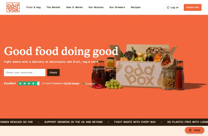 Oddbox website preview