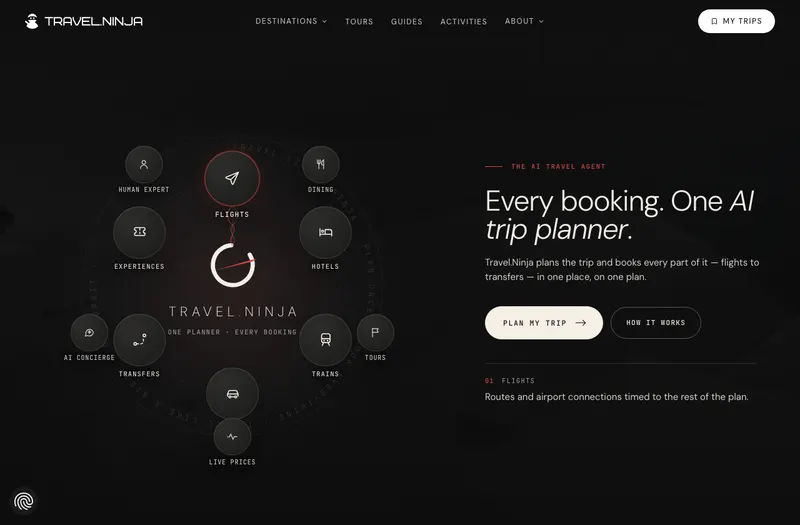 Travel Ninja website preview